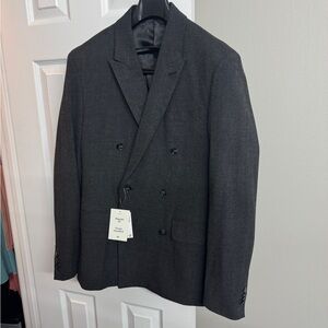 H&M Charcoal Double-Breasted Blazer